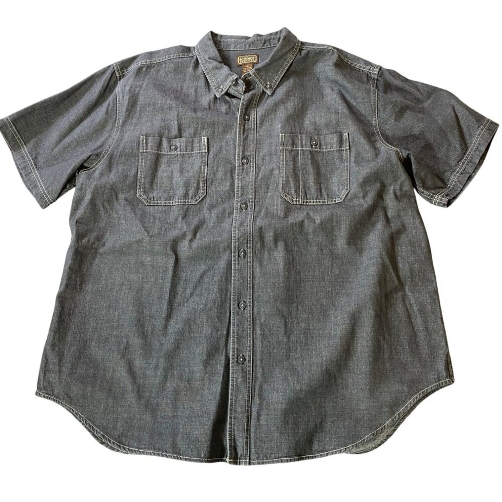 C.E. Schmidt Workwear Mens Short Sleeve Button-Up Shirt 2XL Gray